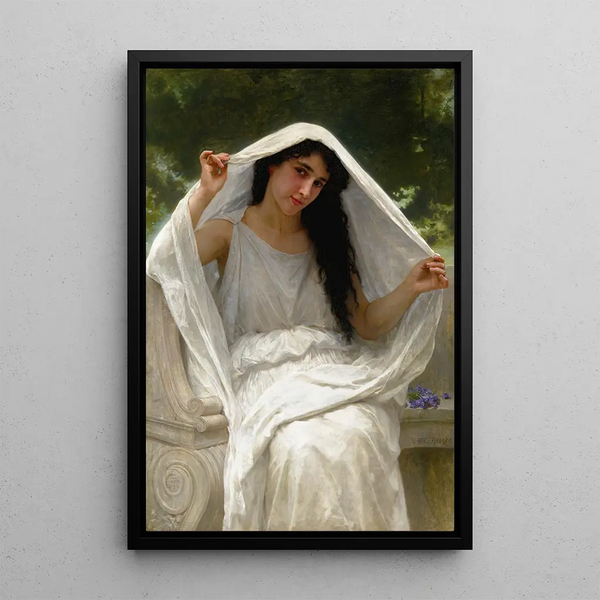 The Veil - William Bouguereau — framed artwork on a wall