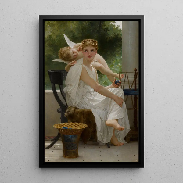 The Interrupted Work - William Bouguereau — framed artwork on a wall