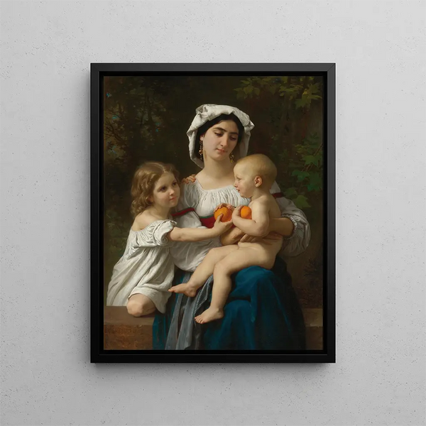 Les Oranges - William Bouguereau — framed artwork on a wall