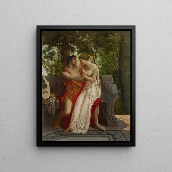 Les Amoureux - William Bouguereau — framed artwork on a wall