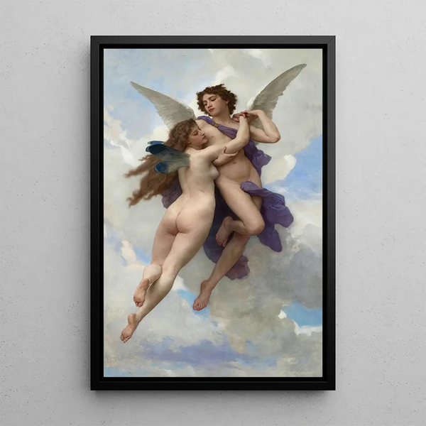 L'Amour et Psyché - William Bouguereau — framed artwork on a wall