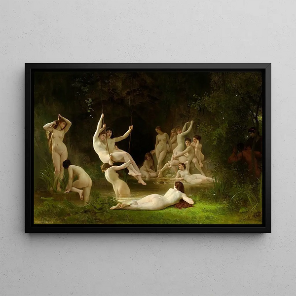 Nymphée - William Bouguereau — framed artwork on a wall