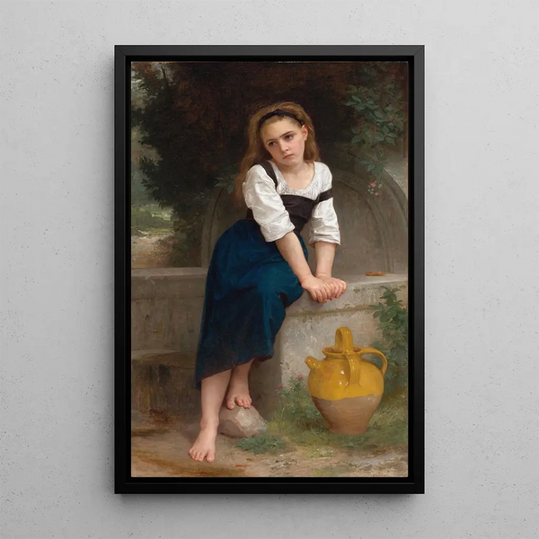 Orpheline à la Fontaine - William Bouguereau — framed artwork on a wall