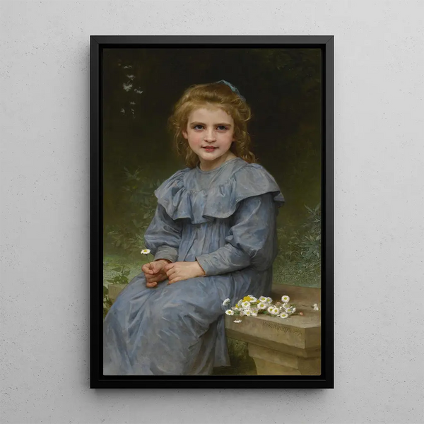 Daisies - William Bouguereau — framed artwork on a wall