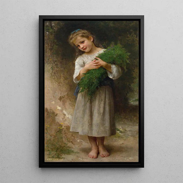 Return from the Fields - William Bouguereau — framed artwork on a wall
