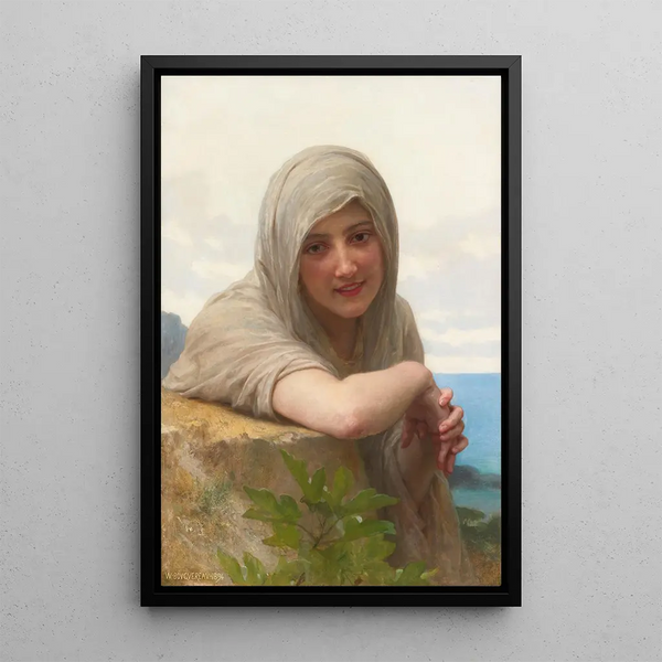 Souvenir - William Bouguereau — framed artwork on a wall