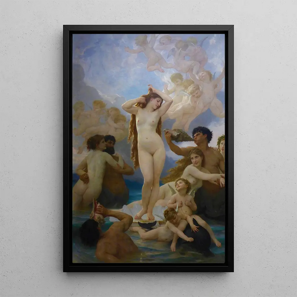 La Naissance de Vénus - William Bouguereau — framed artwork on a wall