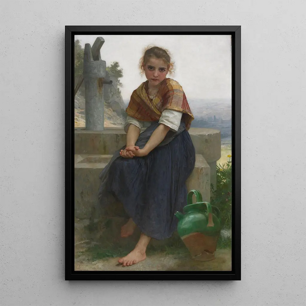 La Cruche cassée - William Bouguereau — framed artwork on a wall