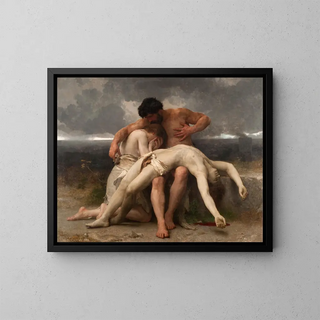 The First Mourning - William Bouguereau — framed artwork on a wall