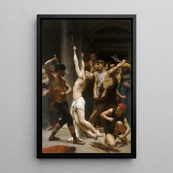 La Flagellation de Notre Seigneur Jésus-Christ - William Bouguereau — framed artwork on a wall