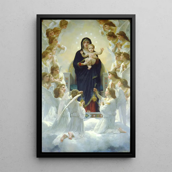 La Vierge aux anges - William Bouguereau — framed artwork on a wall