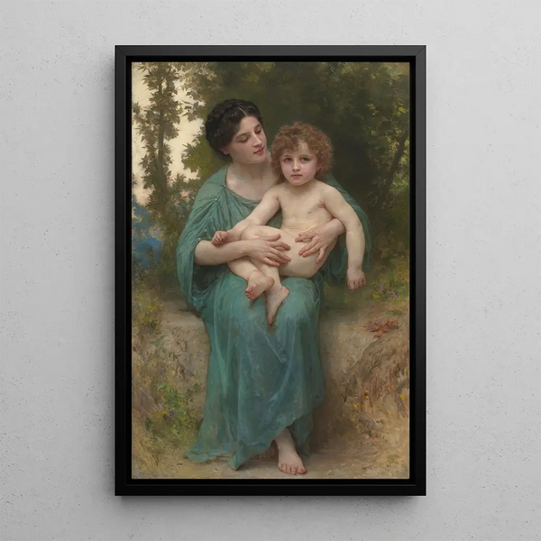 The Little Brother - William Bouguereau — framed artwork on a wall