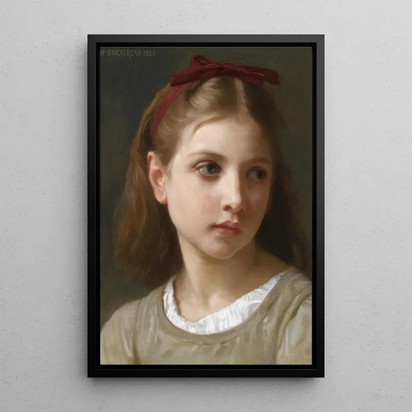 A Little Girl - William Bouguereau — framed artwork on a wall