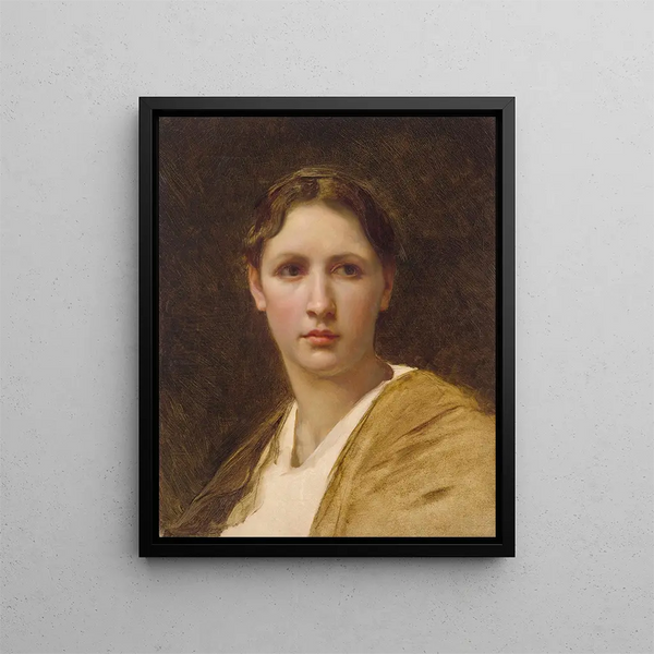 Study of the Head - William Bouguereau — framed artwork on a wall