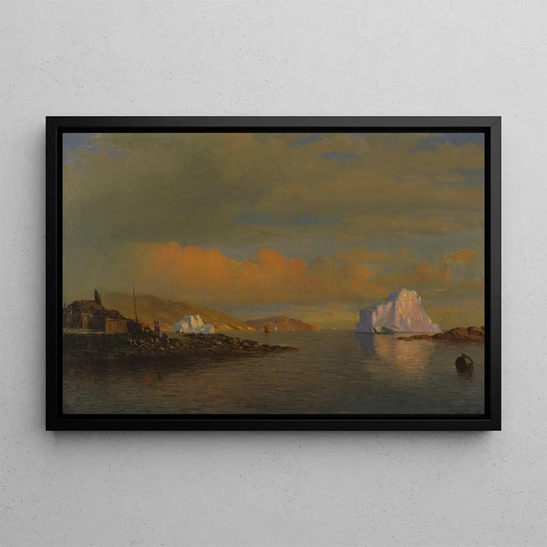 Arctic Sunset Painting - William Bradford — framed artwork on a wall