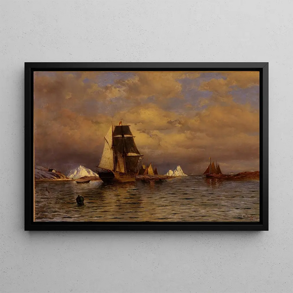 Looking towards Battle Harbor - William Bradford — framed artwork on a wall