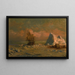 Ship with ice and characters - William Bradford — framed artwork on a wall