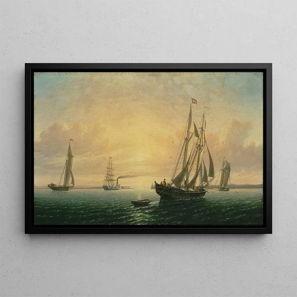 La Goélette Jane de Bath, Maine - William Bradford — framed artwork on a wall