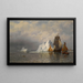 Baleinier et bateaux de pêche près de la côte du Labrador - William Bradford — framed artwork on a wall