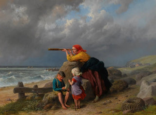 Waiting for the return of the fishing boats - William Bromley — artwork view