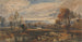 Landscape painting with sheep - William Callow — artwork view