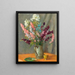 Tasse en étain avec delphiniums - William Chadwick — framed artwork on a wall