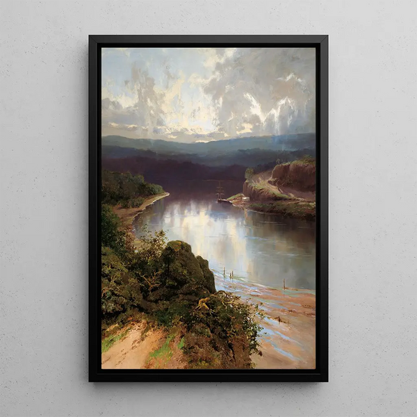 an Australian fjord - William Charles Piguenit — framed artwork on a wall