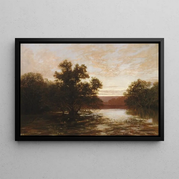 an Australian mangrove at low tide - William Charles Piguenit — framed artwork on a wall