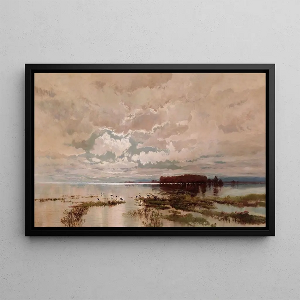 L'inondation dans le Darling, 1890 - William Charles Piguenit — framed artwork on a wall