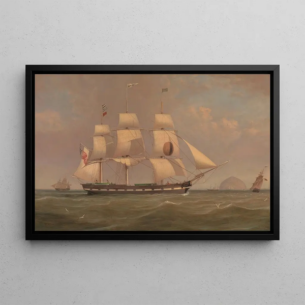 The Black Ball Line ship New York off Ailsa Craig - William Clark — framed artwork on a wall