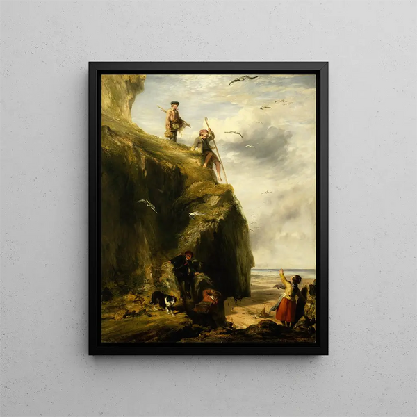 Seagulls returning from their nesting sites - William Collins — framed artwork on a wall