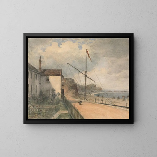 Budleigh Salterton from our garden - William Crotch — framed artwork on a wall