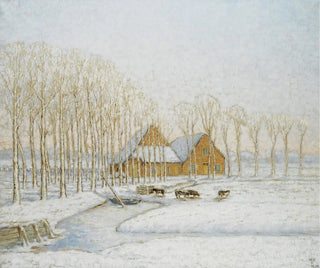 Winter Landscape Painting - William Degouve de Nuncques — artwork view