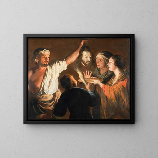 L'Exécuteur avec la tête de Jean-Baptiste - William Dobson — framed artwork on a wall