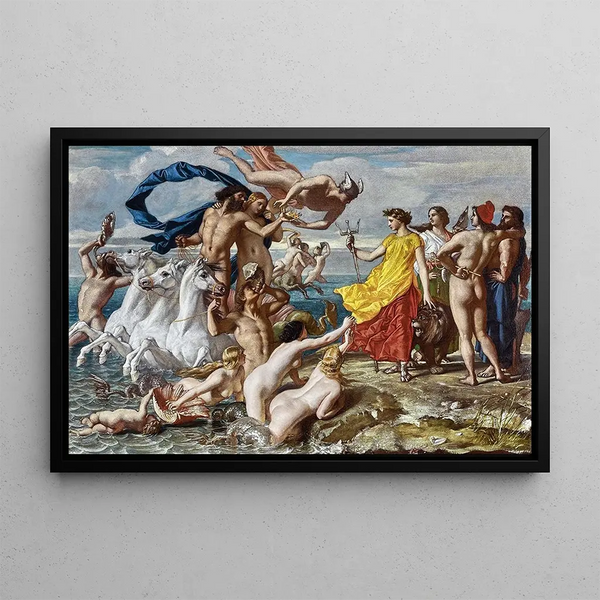 Neptune ceding the empire of the sea to Britannia - William Dyce — framed artwork on a wall