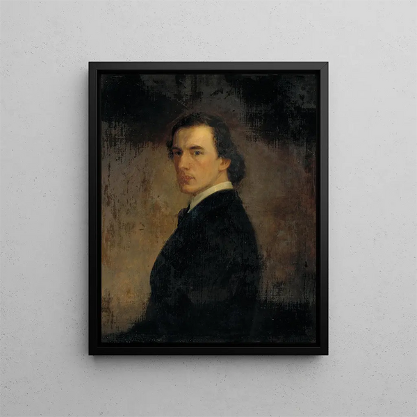 Portrait of the artist at 23 years old - William Edgar Marshall — framed artwork on a wall