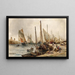 Fishermen in the Port - William Edward Webb — framed artwork on a wall
