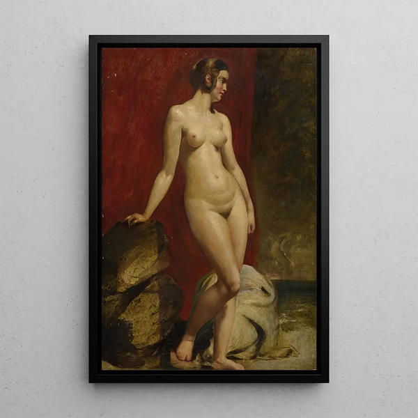 Study of a Standing Female Nude - William Etty — framed artwork on a wall