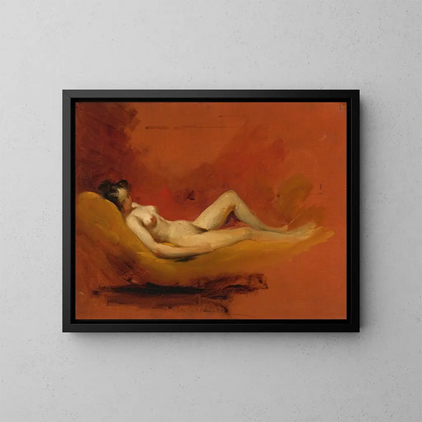 Study of a female nude - William Etty — framed artwork on a wall