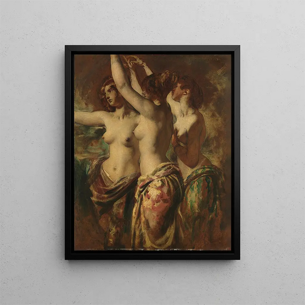 Les Trois Grâces - William Etty — framed artwork on a wall