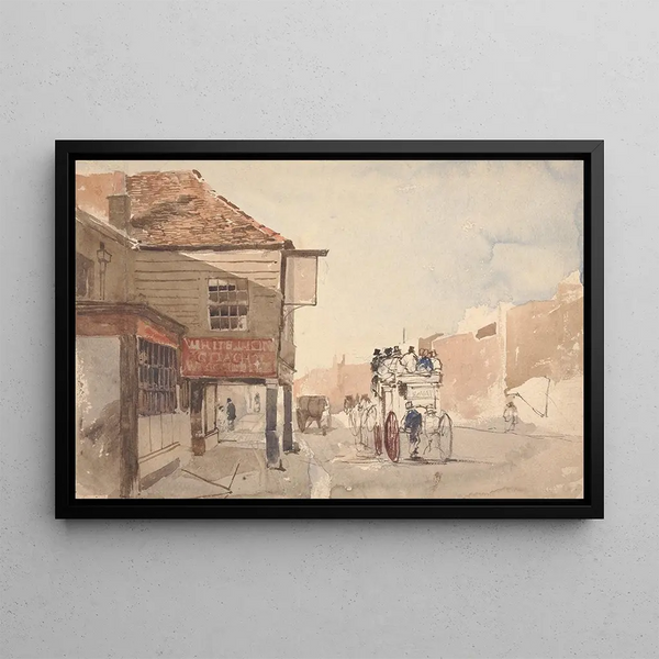 The royal carriage in front of the White Lion Inn - William Evans of Bristol — framed artwork on a wall