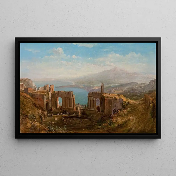 Mount Etna from Taormina - William Everett — framed artwork on a wall