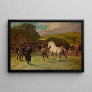 A gray mare - William Frank Calderon — framed artwork on a wall
