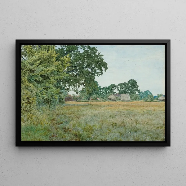a Hayfield in Bedfordshire - William Fraser Garden — framed artwork on a wall