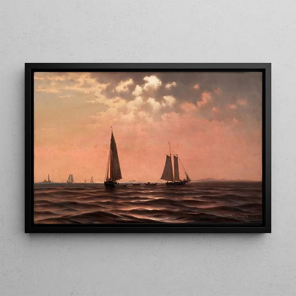 Afternoon over Saco Bay, Maine Coast - William Frederick De Haas — framed artwork on a wall