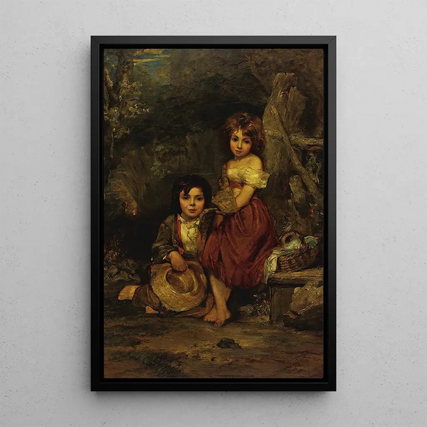 Les jeunes pique-niqueurs - William Frederick Witherington — framed artwork on a wall