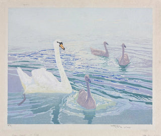 Swans and Cygnets - William Giles — artwork view