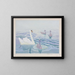 Swans and Cygnets - William Giles — framed artwork on a wall