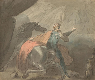 a king and a horse with ghostly women - William Hamilton — artwork view