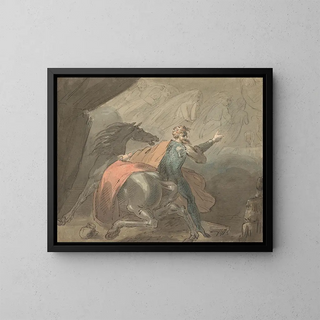 a king and a horse with ghostly women - William Hamilton — framed artwork on a wall